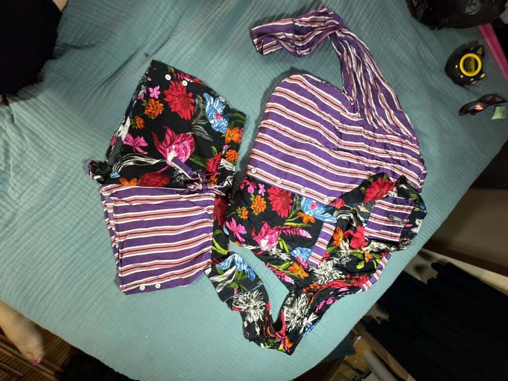 Anthropologie Mixed Print Floral Stripe Pajama Shorts Set Medium NWOT/NWT
